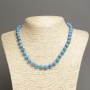 Imperial Jasper Blue (raw) smooth bead necklace, diameter 8mm±, length 45cm±