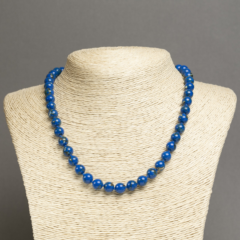 Emperor Jasper Beads Blue (raw) Smooth Round Beads 6mm diameter, length 45cm
