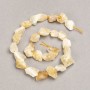 Unpolished Citrine Beads on Thread Nuggets, round 16×12 mm, necklace length 41 cm