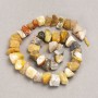 Botswana Agate Nugget Beads on Thread, Unpolished Natural Stone, Faceted, 13x8 mm, 41 cm length