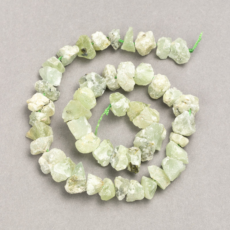 Unprocessed Prinite Beads on Thread, press-cut faceted nugget, diameter 13×8(±)mm, length 41cm