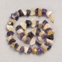 Unprocessed Stone Assorted Beads: Amethyst + Citrine Tumble, diameter 13x8mm, length 41cm