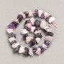 Beads on Thread Unprocessed Stone Assorted Amethyst and Rose Quartz Tumbled, diameter 13×8(±)mm, thread length 41cm