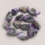 Unprocessed Amethyst gemstone Beads on Thread, faceted, diameter 20×25(±)mm, length 42cm