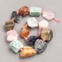 Unprocessed Stone Beads Assorted Nugget Beads on Thread, drilled 20×25(±)mm, 42 cm length