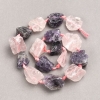 Unprocessed Stone Beads Assorted Amethyst + Rose Quartz