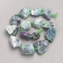 Unpolished Fluorite Beads on Thread, Nuggets on a String, diameter 20x25(+-)mm, length 42cm