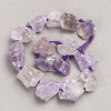 Unprocessed Amethyst Beads on Thread, Cabochon-like, 20×29 mm (±), length 42 cm