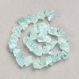 Beads on String Unpolished Quartz Beads, blue-tinted faceted, diameter 13x10(±)mm, thread length 41cm
