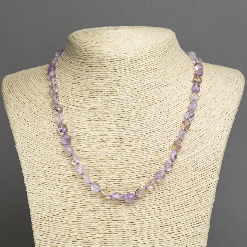 Natural Stone Beads Amethyst faceted 7x6mm, length 45cm
