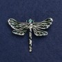 Brooch Butterfly Silvered Metal, Enamel and Rhinestones 44x60mm +