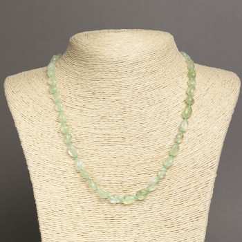 Necklace made of natural prehnite, briolette cut, diameter 8×6 mm, length 45 cm