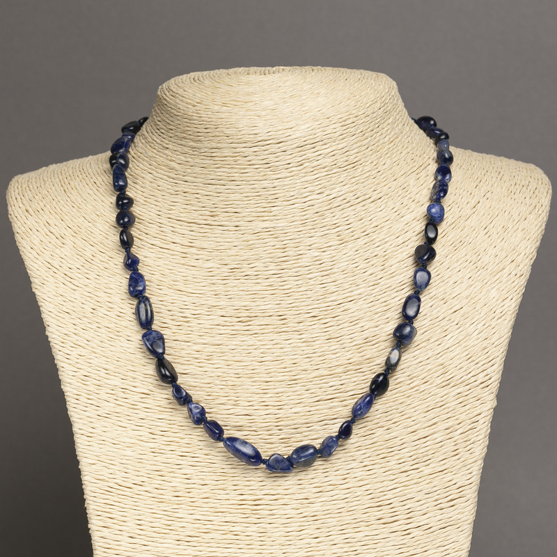 Sodalite Bead Necklace, Faceted, 8x5 mm, length 45 cm