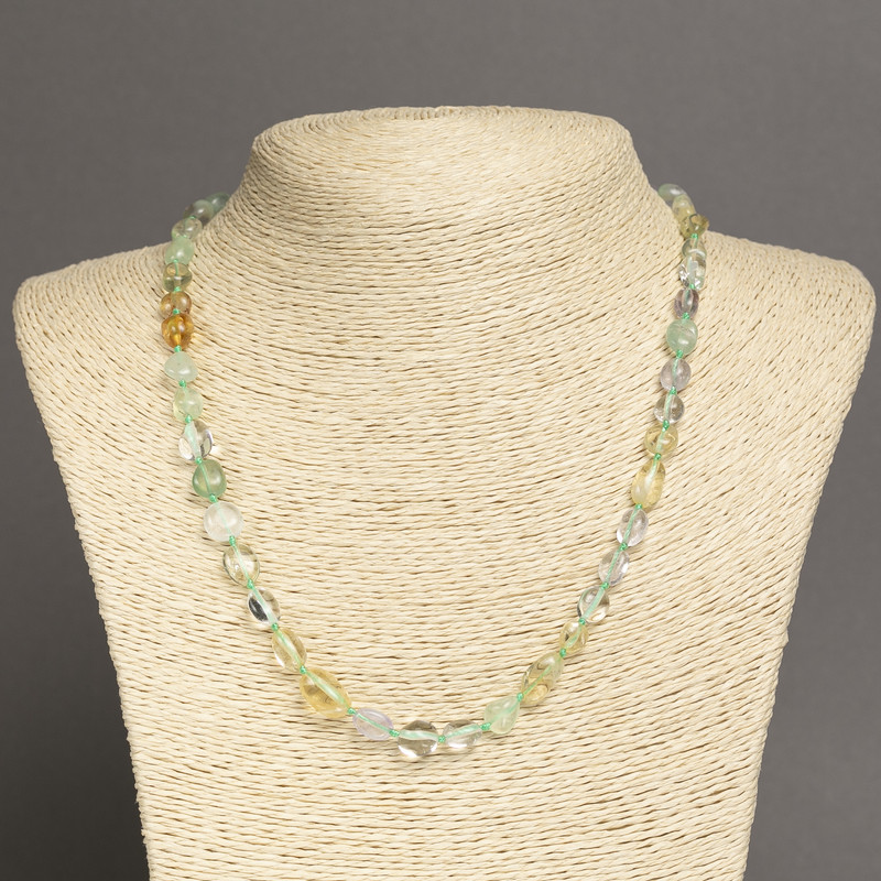 Assorted Necklace (Amethyst, Citrine, Prehnite) tumbled, diameter 8×6mm, length 45cm