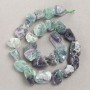 Unpolished Fluorite Beads on Thread, Nugget Shape, diameter 14×12(mm) ±, length 41cm