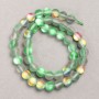 Opal Glass Beads on Thread, Gray-Green Matte Round Beads, 8mm diameter + -, length 39cm +