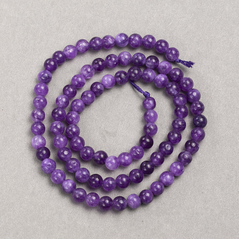 Sugilite Beads (Artificial) Smooth Round Bead, diameter 4–5 mm + -, length 39 cm + - on thread