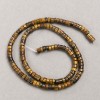 Tiger's Eye Rondelle Beads on Thread, natural stone, 4x2.5 mm, 38 cm length