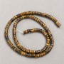 Tiger's Eye Rondelle Beads on Thread, natural stone, 4x2.5 mm, 38 cm length