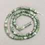 Moss Agate Beads, natural stone disc, 4x2.5 mm diameter, about 38 in (±) on thread