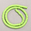 Flat round beads made of polymer clay, salad green color, diameter 6x1mm + -, length 40cm +