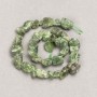 Unpolished Chrysoprase Beads on Thread, Nuggets, 13x10mm (±), 41 cm length