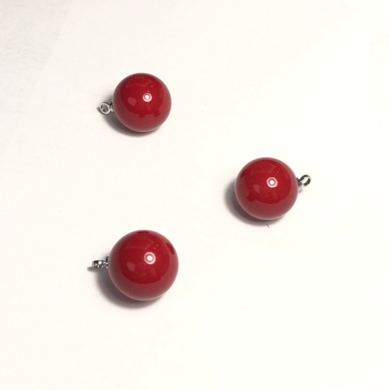 Pendant Findings "Pearl" (plastic), diameter 12mm, pack of 10