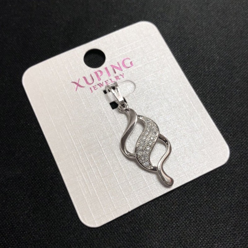Xuping Pendant 35x12mm Rhodium