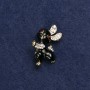 Brooch Bunny, golden-toned metal, enamel and crystals 24x21mm +