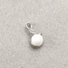 Rhodium Pendant with White Crystals and Mallorca Pearl 18x9mm +