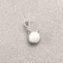 Rhodium Pendant with White Crystals and Mallorca Pearl 18x9mm +