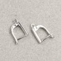 Earring hooks for earrings, silver-toned metal, 14×2.5 mm, pair