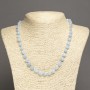 Necklace made of blue agate, faceted beads, diameter 10x8mm, length 45cm