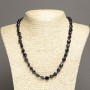 Necklace Aventurine Blue Sand Night Cairo Bead 10x8mm, ± diameter, length 45cm