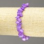 Elastic Bracelet with Purple Quartz Nugget Beads, 8mm+ diameter