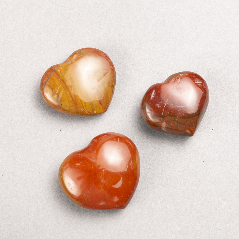 Souvenir Stone Heart Red Jasper assorted sizes 35×40 mm ± (per 100 g)