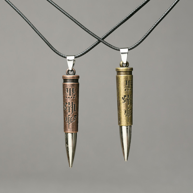 Pair Pendant Cores on Cord 52x8mm, length 45-50cm