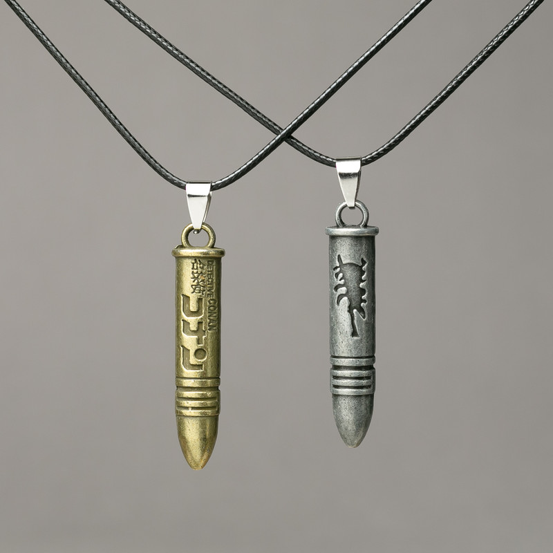 Pair Pendants 'Balls on a Cord' 50x8mm ±, length 45-50cm
