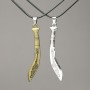 Pair Machete Pendants on Cord 75x14mm + -, length 45-50cm