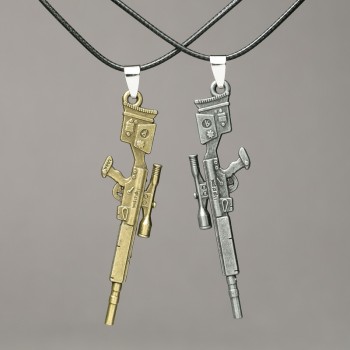 Matched Pendants Rifle On Cord 72x16mm + -, length 45-50cm