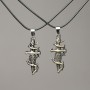 Pair Pendant Daggers on Cord 47×16mm, length 45-50cm