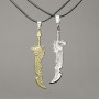 Paired Pendants Knife on Cord 75x15mm ±, length 45-50cm