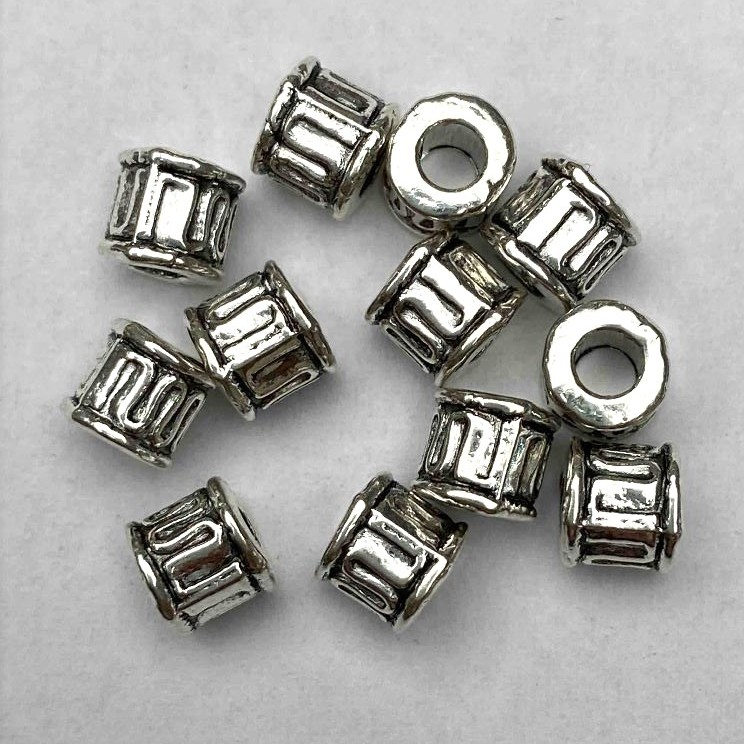 Bead Inlays with Metal Color "Silver" 5x4.5 mm, 26 pcs set