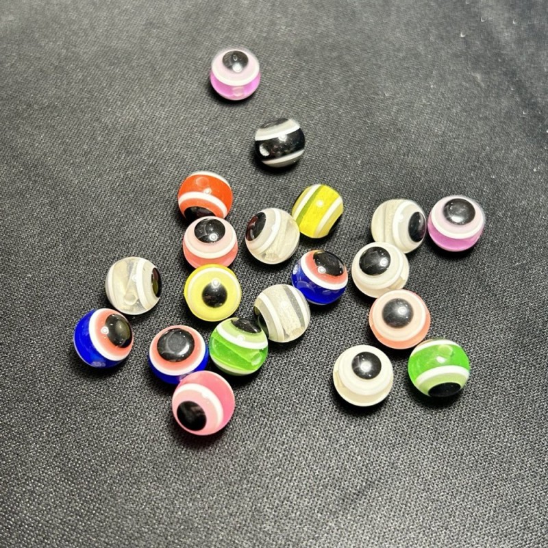 Assorted Beads, 10 mm Diameter, Package 50 pcs, 30 g