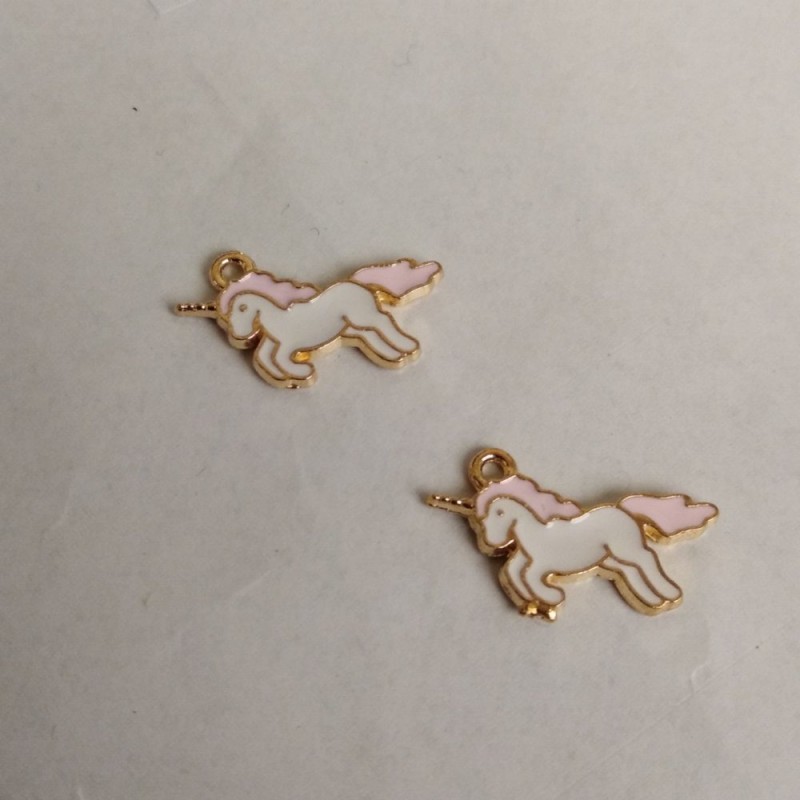 Unicorn Pendant Findings Enamel Finish 9 pcs 22x12 mm