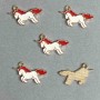 Pendant hardware Unicorn enamel finish 9 pcs. 22x12 mm