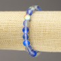 Elastic Bracelet Opal Glass Smooth Bead Blue Transparent Matte, 8mm diameter+