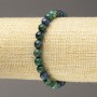 Bracelet on elastic with natural stone Azurite smooth bead, diameter 6 (±) mm