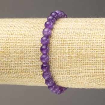 Lepidolite Bracelet (artificial) smooth bead, 6mm± diameter (stretch)