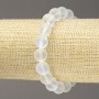 Opal glass bracelet on elastic cord, white matte, diameter 10mm ±, length 18cm ±